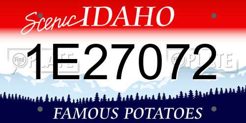 1E27072 Idaho License Plate