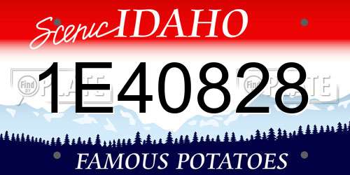 1E40828 Idaho License Plate
