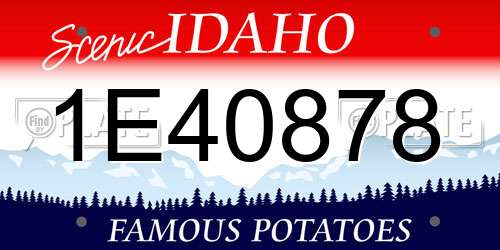 1E40878 Idaho License Plate