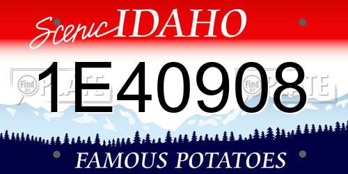 1E40908 Idaho License Plate