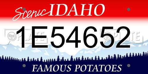 1E54652 Idaho License Plate