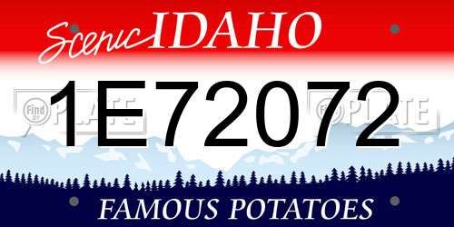 1E72072 Idaho License Plate