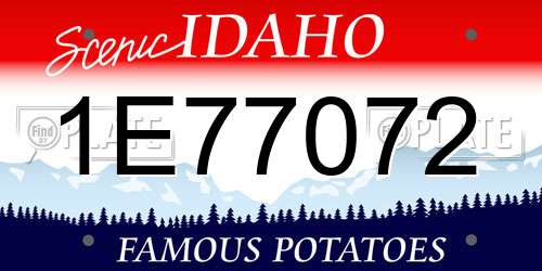 1E77072 Idaho License Plate