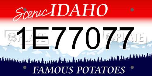1E77077 Idaho License Plate