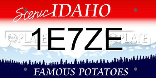 1E7ZE Idaho License Plate