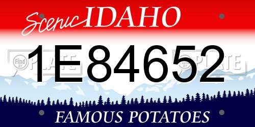 1E84652 Idaho License Plate
