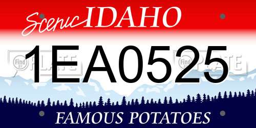 1EA0525 Idaho License Plate