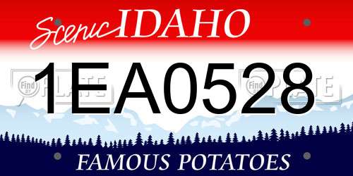 1EA0528 Idaho License Plate