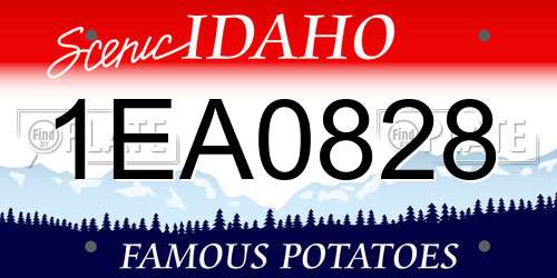 1EA0828 Idaho License Plate