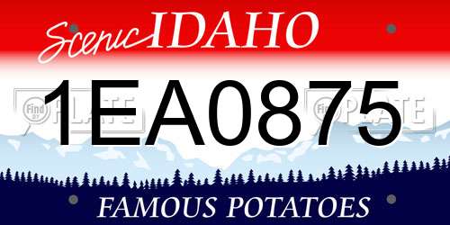 1EA0875 Idaho License Plate
