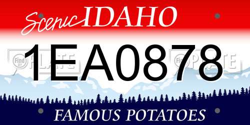 1EA0878 Idaho License Plate