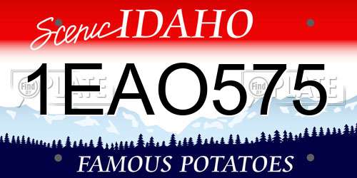 1EAO575 Idaho License Plate