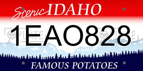 1EAO828 Idaho License Plate