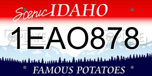 1EAO878 Idaho License Plate