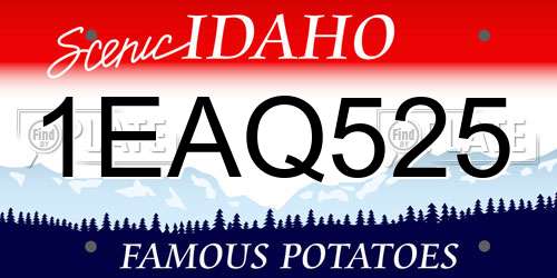 1EAQ525 Idaho License Plate