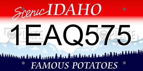 1EAQ575 Idaho License Plate