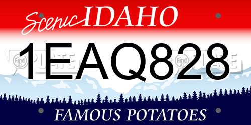 1EAQ828 Idaho License Plate