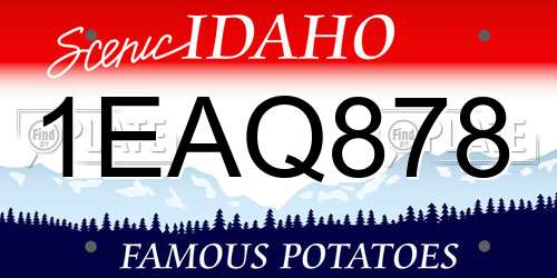 1EAQ878 Idaho License Plate