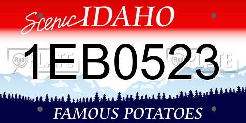 1EB0523 Idaho License Plate