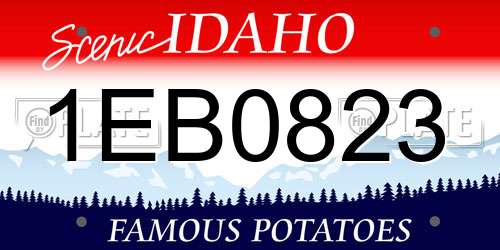 1EB0823 Idaho License Plate
