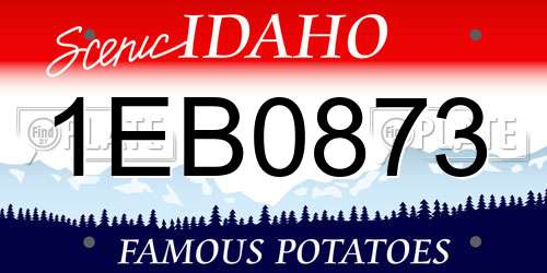 1EB0873 Idaho License Plate