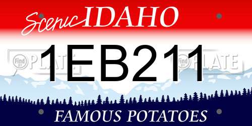 1EB211 Idaho License Plate