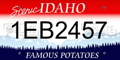 1EB2457 Idaho License Plate