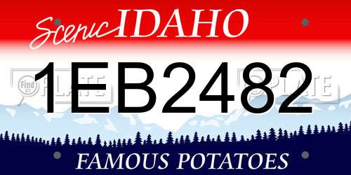 1EB2482 Idaho License Plate