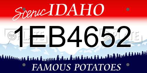 1EB4652 Idaho License Plate