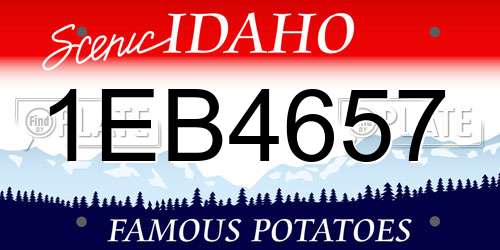 1EB4657 Idaho License Plate