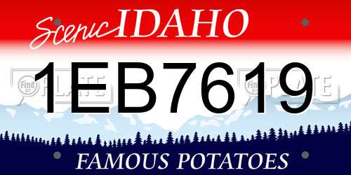 1EB7619 Idaho License Plate