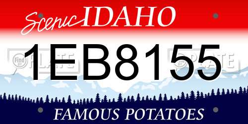 1EB8155 Idaho License Plate