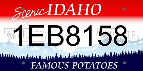 1EB8158 Idaho License Plate