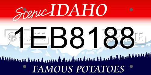 1EB8188 Idaho License Plate