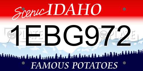 1EBG972 Idaho License Plate