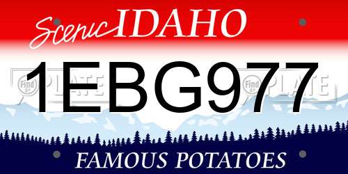 1EBG977 Idaho License Plate