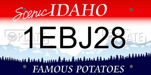 1EBJ28 Idaho License Plate