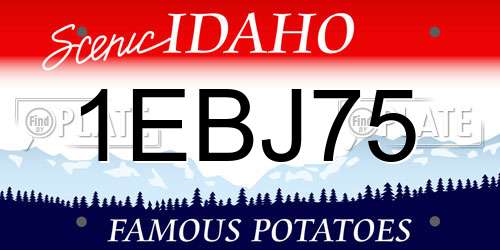 1EBJ75 Idaho License Plate