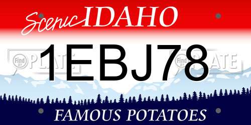 1EBJ78 Idaho License Plate