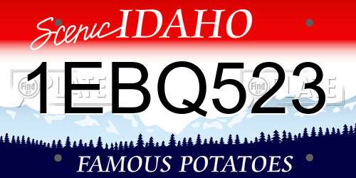 1EBQ523 Idaho License Plate