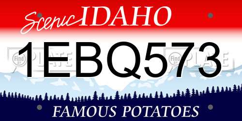 1EBQ573 Idaho License Plate