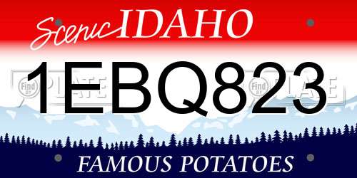 1EBQ823 Idaho License Plate