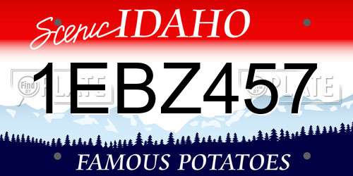 1EBZ457 Idaho License Plate
