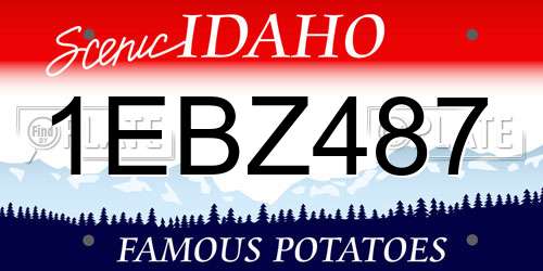 1EBZ487 Idaho License Plate