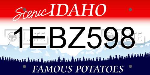 1EBZ598 Idaho License Plate