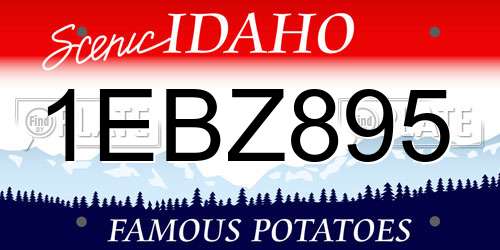 1EBZ895 Idaho License Plate