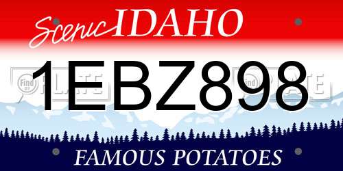 1EBZ898 Idaho License Plate