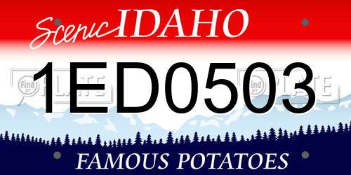 1ED0503 Idaho License Plate