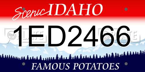 1ED2466 Idaho License Plate