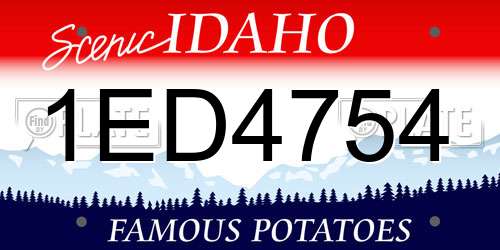 1ED4754 Idaho License Plate